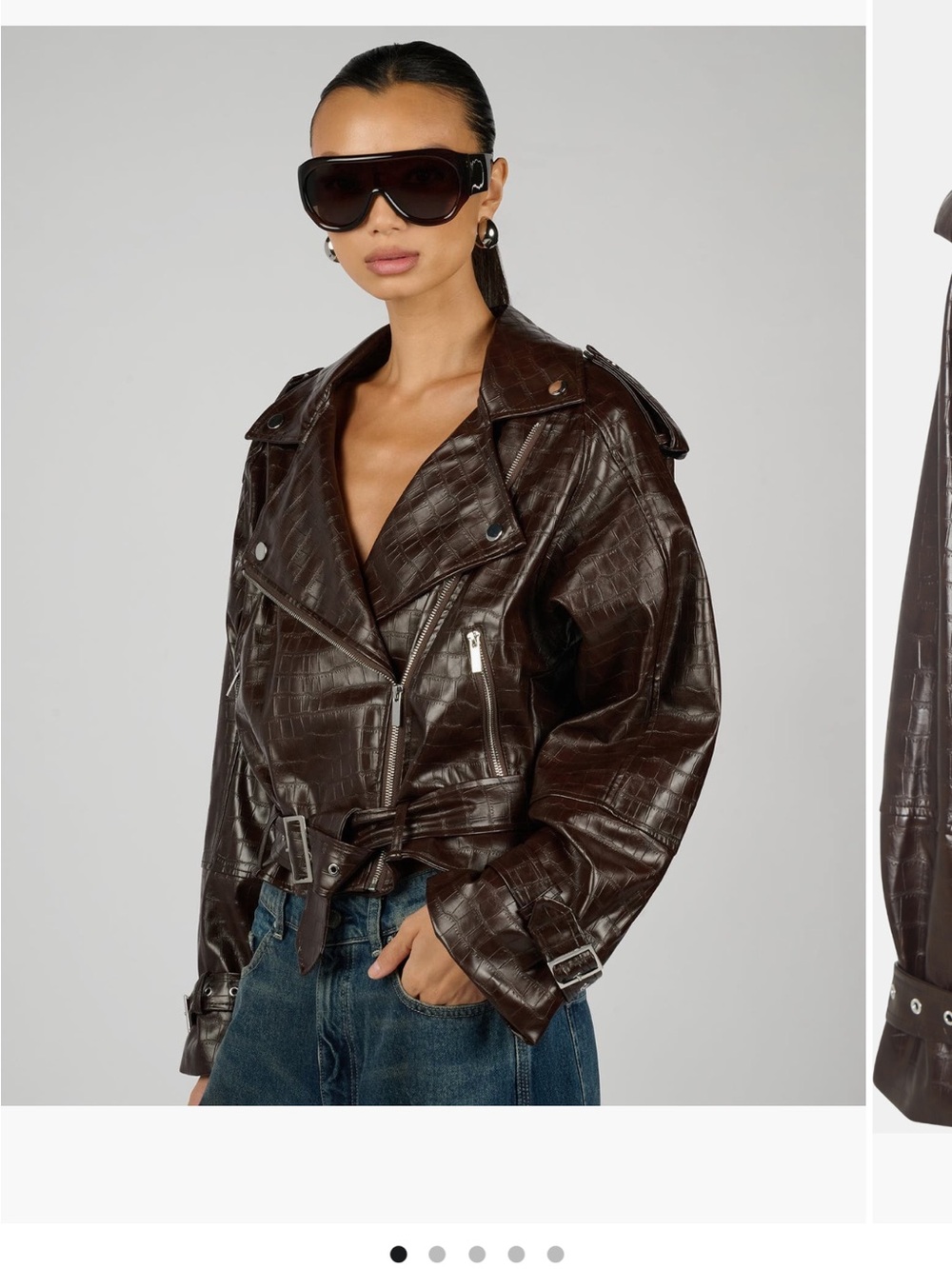 New we wore what cropped faux leather jacket